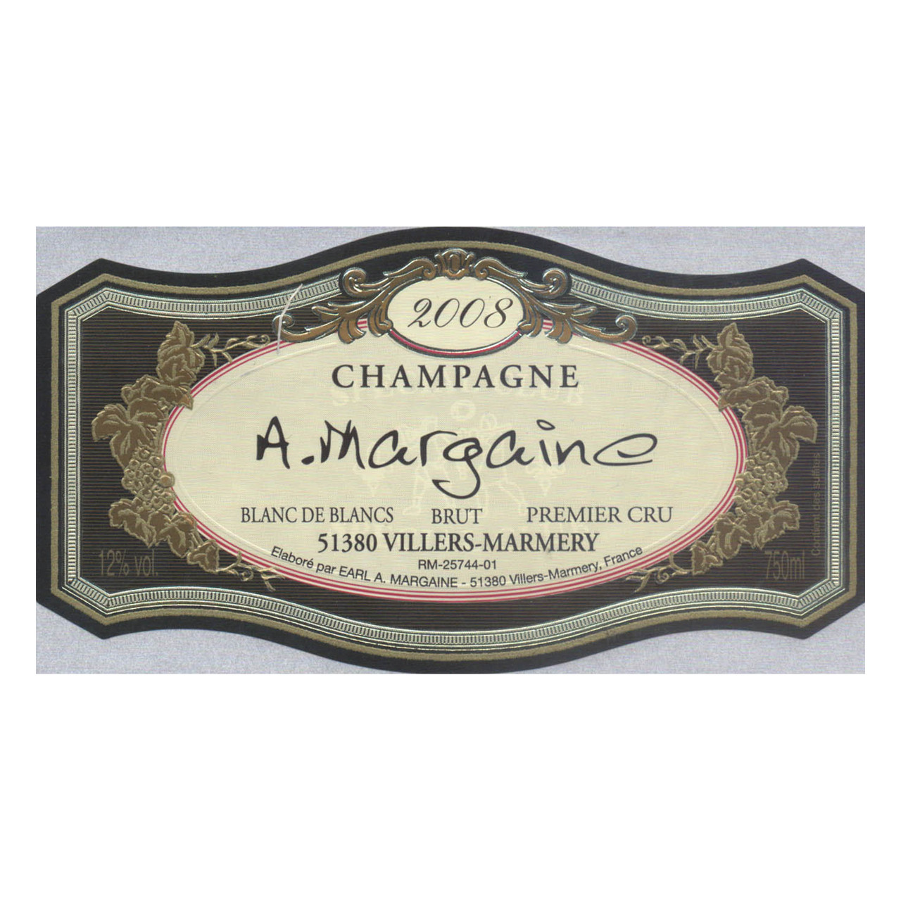 A. Margaine Champagne 1er Cru Brut Blanc de Blancs Special Club 2016 750ml