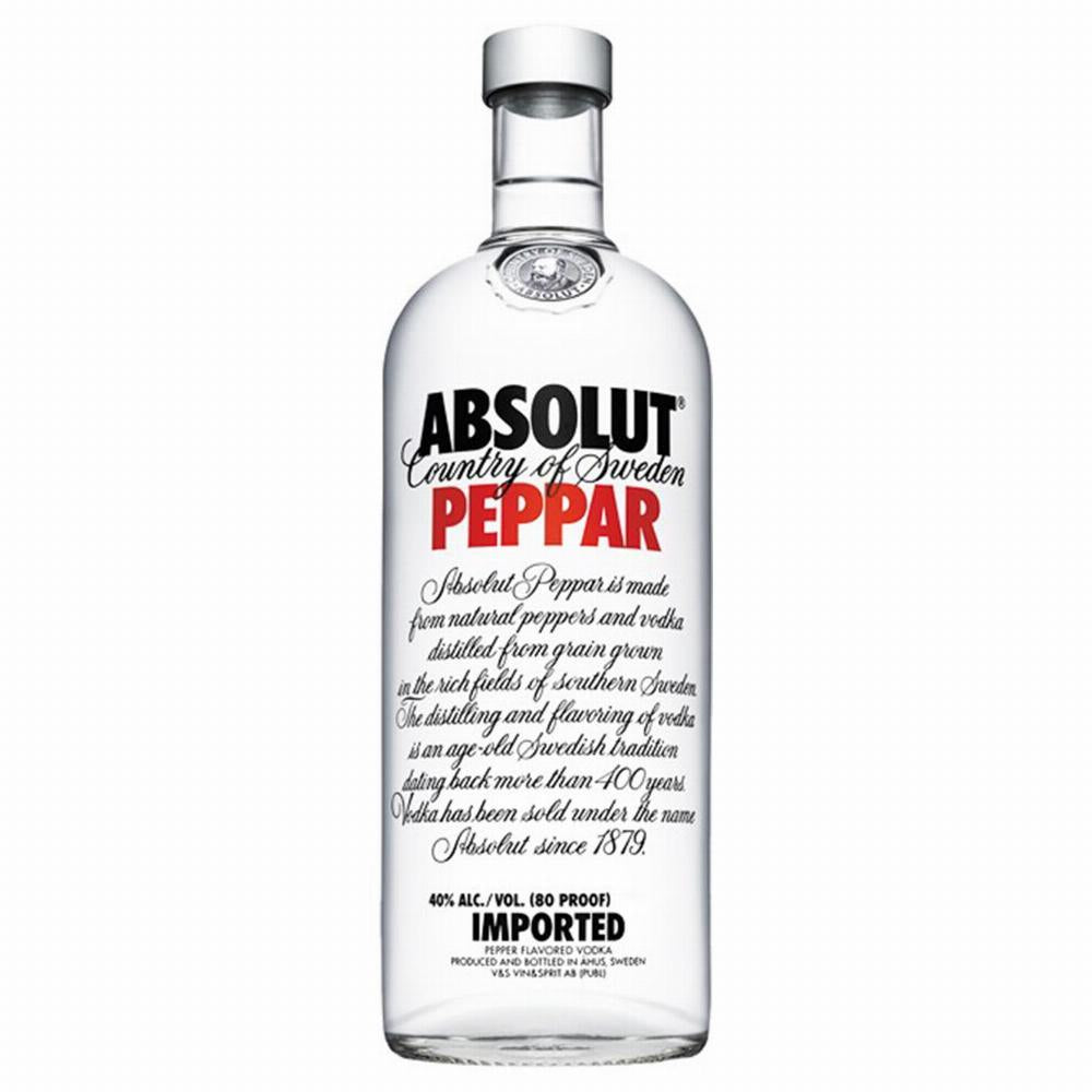 Absolut PEPPAR Vodka Sweden 1.0L LITER